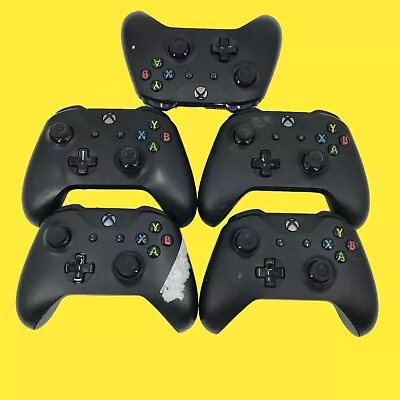 FOR PARTS LOT OF 5 Xbox One 1708 Wireless Controllers For XBOX ONE BLACK #1954 • $77.99