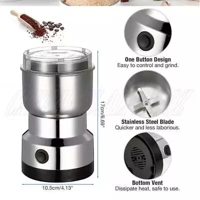 Electric Grinder Nut Coffee Grinder Milling Bean Nut Spice Matte Blender 220V AU • $15.55