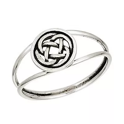 Celtic Love Knot Ring Solid 925 Sterling Silver Scottish Irish Knotwork Band • £19.27