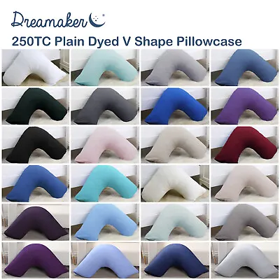 Dreamaker Dreamaker 250Tc Plain Dyed V Shape Pillowcase 20 Colours 78X78Cm • $12.95