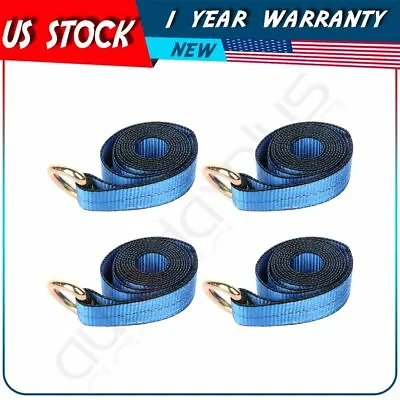 4X 8' Lasso Straps Wrecker Car Hauler Tow Dolly Tire Wheel Tie Down Strap Blue • $26.09