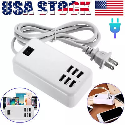 6 Port USB Hub Fast Wall Charger Station Multi-Function Desktop AC Power Adapter • $8.96