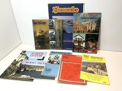 Bundle Of Vintage Area Maps Guides Leaflets - Devon Dartmouth Ilfracombe Torbay • £8