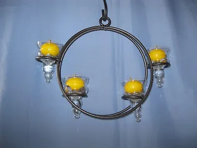 Ceiling Hanging Chandelier Candle Holder Candle Antique Cast Iron Stunning Gift • £19