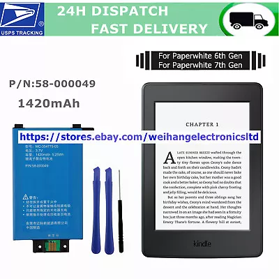 $8.40 • Buy New Battery 58-000049 For Amazon Kindle Paperwhite 6TH 7TH Gen DP75SDI S13-R1-D