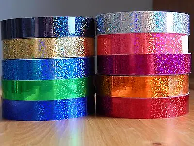 Holographic Hoop Tape - Glitter Multi Dot -  Self Adhesive - 20mm X 10m - Lures • £6