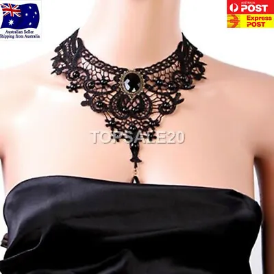 Women Victorian Lace Choker Necklace Metal Cameo Jewel Steampunk • $7.50