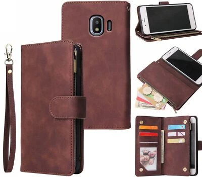 $13.90 • Buy Galaxy J2 Pro (2018) Suede Wallet Case Multifunction 6 Cards & Zipper