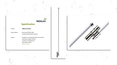 Taoglas Barracuda 915MHz 12dBi Omni Antenna N-Type Female 254967132180 HNT  • $195