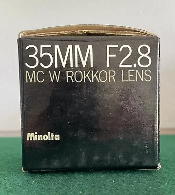 [NEW IN BOX] Minolta MC W.ROKKOR 35mm F2.8 Original Leather Case & Parts. • $95