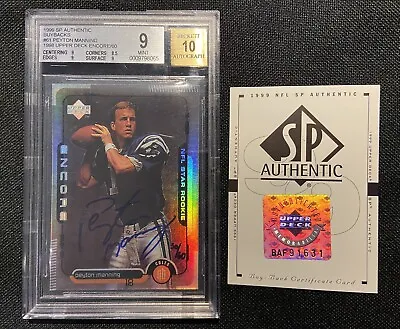 $6999.99 • Buy 1999 SP Authentic Buyback PEYTON MANNING RC AUTO /60 1998 Rookie UD BGS 9 SSP
