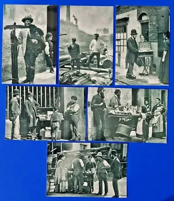 Set Of 6 London 1877 Street Life Repro Postcards England Social History Set 2 • £4.08