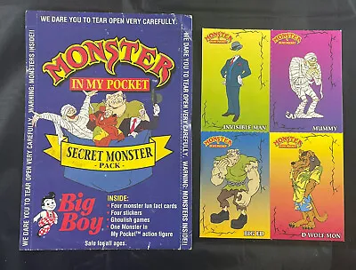 Monster In My Pocket Bob's Big Boy Envelope Premium Trading Card Sheet 1992 • $29.95