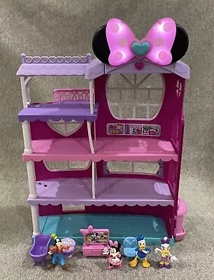 Minnie Mouse Talking Bow Sweet Home Doll House With Figures And Furniture • $39.96