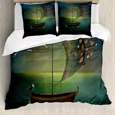 Marine Duvet Cover Boat Sailing In A Calm Sea • £37.99