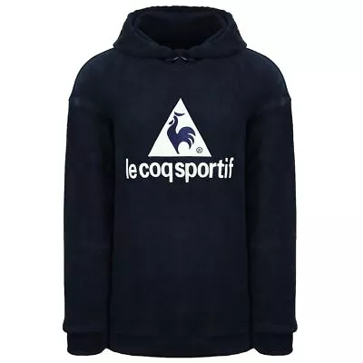 Le Coq Sportif Big Logo Long Sleeve Pullover Mens Navy Hoodie LCS 10511 SISLER • £18.99