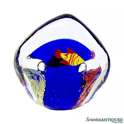 Vintage Italian Murano Art Glass Aquarium Fish Paperweight • $110