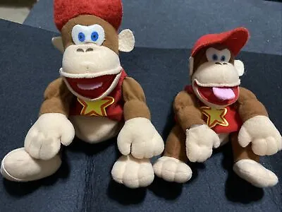 Donkey Kong Diddy Kong Set Of 2 Bean Plush Nintendo Vintage Blue Eyes 6  And 4  • $17.99