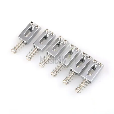 Musiclily 6Pcs Chrome Tremolo Bridge Saddle For Fender ST Electric Guitar Parts • $23.44