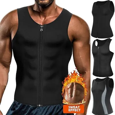 $9.79 • Buy Men Sweat Waist Trainer Vest Workout Tank Tops Body Shaper Slim Gym Sauna Suits