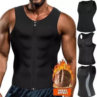 Men Sweat Waist Trainer Vest Workout Tank Tops Body Shaper Slim Gym Sauna Suits • $9.79