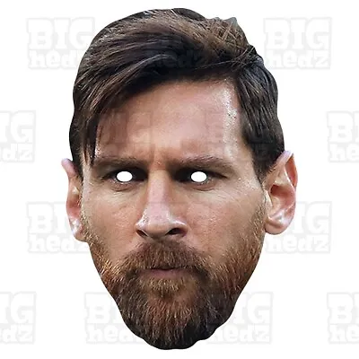 LIONEL MESSI Card Face Mask Or Maradona Ronaldo Pep Klopp Salah Birth Book Day • £7.99