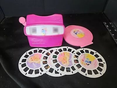 Disney Pink View-Master Snow White Cinderella Princess Aurora With Reels & Case • $15.99