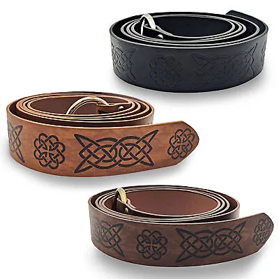 PU Belt Retro Medieval Leather Viking Belt Renaissance Embossed Knight Belt  • £8.64