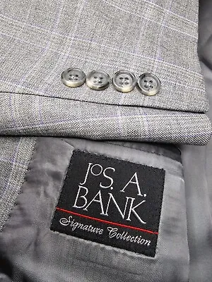 Jos A Bank Men's Signature Collection Windowpane  Regal Blazer Jacket 46R • $44.95