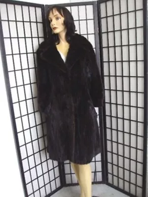 ! Pre-owned Dark Ranch / Mahogany Mink Fur Coat Jacket Women Woman Size 4 Small • $235