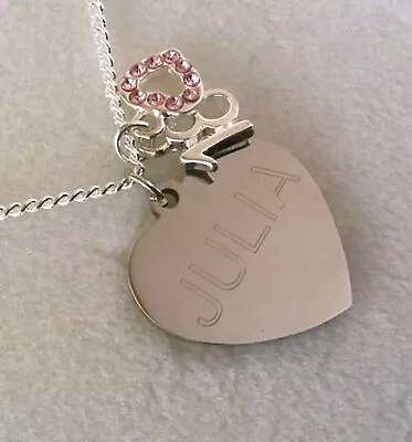 £13.99 • Buy ENGRAVED Necklace Pendant Personalised Jewellery Birthday Gifts 16th 18th 21st 