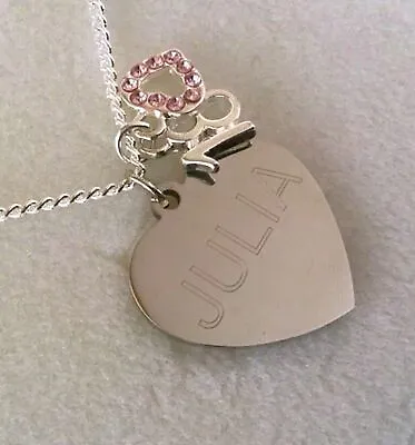 ENGRAVED Necklace Pendant Personalised Jewellery Birthday Gifts 16th 18th 21st  • £11.69