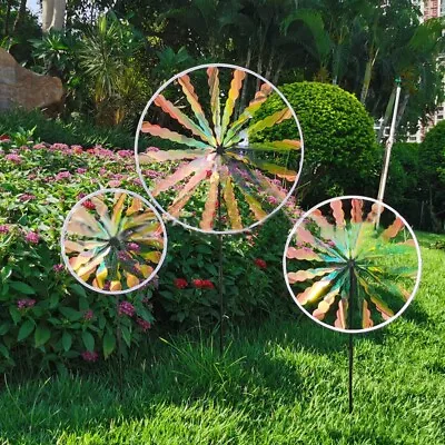 Durable Yard Garden Windmill Yard Garden Outdoor Wind Spinners Pink Windmills • £10.57