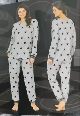 Disney Mickey Mouse Women's  2 Piece Pajama Set(gray Small)nwot • $17.01