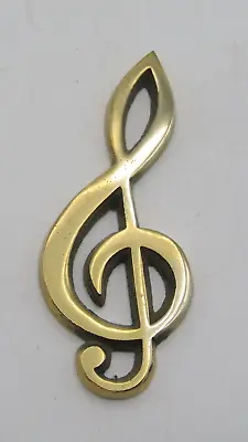 Vintage Brass Treble Clef Musical Note Paperweight - Made Korea (5 ) • $15