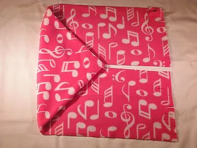 Musical Notes On Pink Fleece Scarf Wide • $9.95