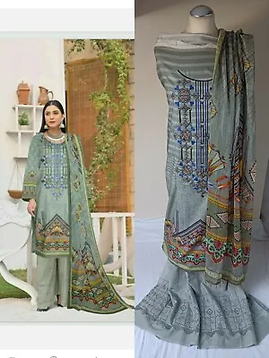 Sale***Latest Pakistani Designer 💯% Original Unstitched Lawn Embroidery Suit • £25