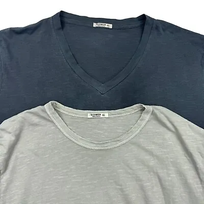 BUCK MASON T-Shirt Mens 2XL Gray Navy Short Sleeve Crew V Neck Lot (2) USA Made • $19.99