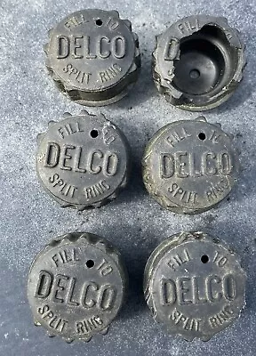 Vintage Embossed DELCO  BATTERY CAPS PLASTIC VINTAGE HOT ROD TROG SCTA • $24.99
