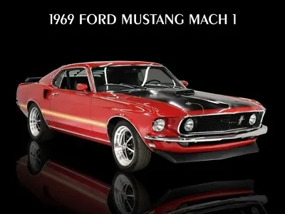 1969 Ford Mustang Mach 1 Metal Sign: LARGE SIZE 12 X 16 - Free Shipping • $33.88