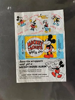 MICKEY MOUSE Bubble Gum Wrapper 1930s. WDE Walt Disney • $75
