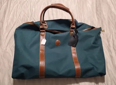 $35.95 • Buy Vintage 90s Polo Ralph Lauren Green Large Duffle Bag Canvas Weekender Travel