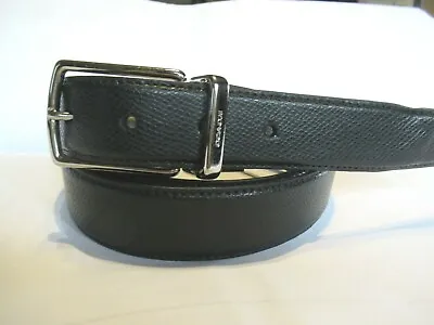 NWT Gift COACH Reversible 1 1/8  Leather Belt Black/Brown SZ 42 CUT TO SIZE B588 • $79.99