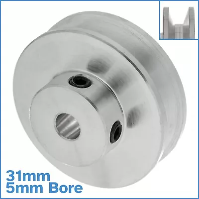 Aluminium Alloy 31mm V Groove Track Wheel 5mm Fixed Bore Diameter Motor Shaft • £13.58