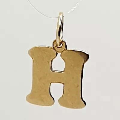 Small 9ct Yellow Gold Letter   H   Plain Gold Charm / Pendant • £70