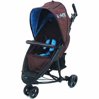 £69.95 • Buy Baby Stroller Buggy ISafe 3 Wheeler Pram Visual 3 Lightweight - Brown/Blue