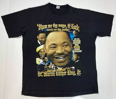 VINTAGE Martin Luther King Let Freedom Ring Graphic T-shirt Men XXL Black Rap • $98.95