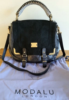 £49 • Buy Modalu Handbag Leather And Suede Trim Chain Grab Bag Satchel + Strap Designer