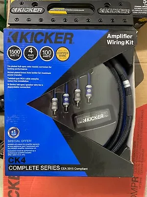 KICKER 46CK4 Car Audio 4 Gauge Mono Amplifier Install Kit • $175