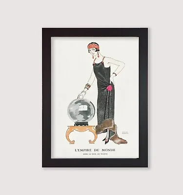 £2.99 • Buy Framed Vintage George Barbier L'Empire Du Monde Art Deco Fashion Poster Print